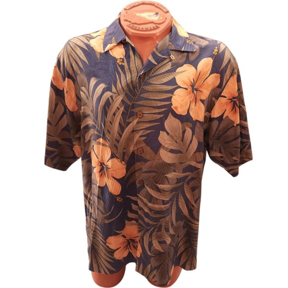 Tommy Bahama Men's Silk Shirt Button Up Hibiscus Print Short Sleeve - Picture 5 of 10